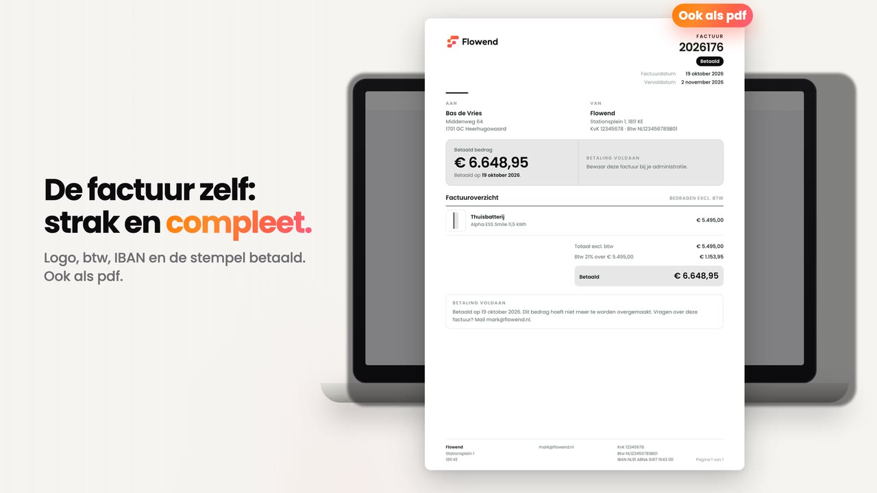 Beeld uit de demo Factuur & iDEAL